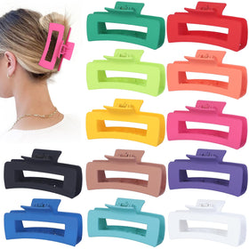 Sisiaipu front view of 12-pack jumbo claw clips showing variety and convenience