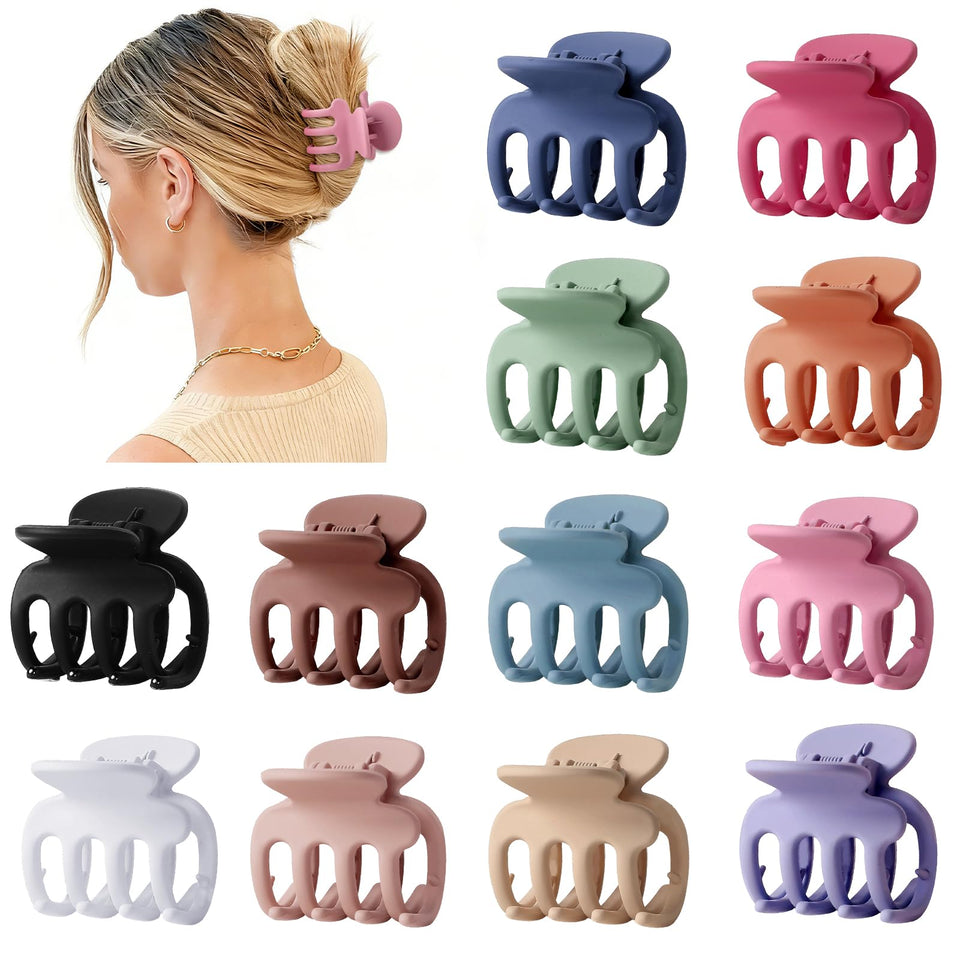 Sisiaipu front packaging showing 12 colorful small claw clips and secure set benefit