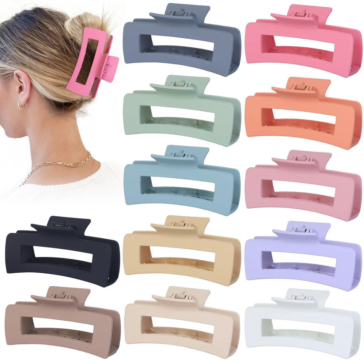 Sisiaipu front packaging showing 12 colorful jumbo clips and brand