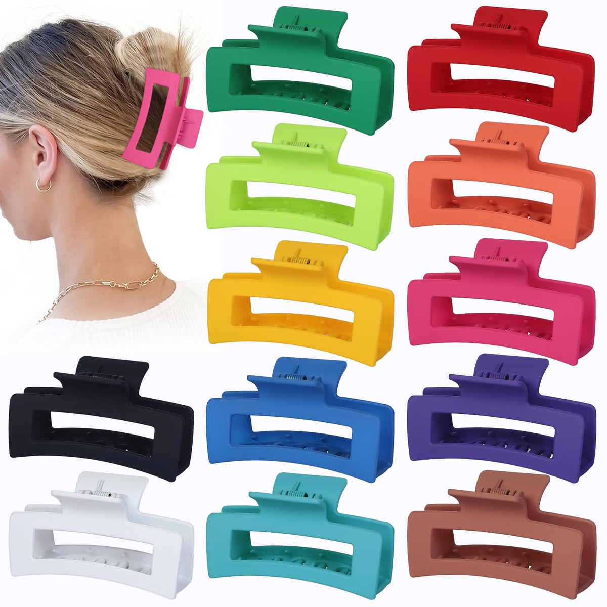 Sisiaipu front packaging showing 12 colorful clips, convenient assortment