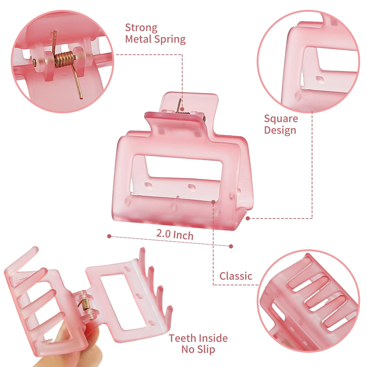 Sisiaipu clips beside a ruler showing 2-inch size for thin hair benefit