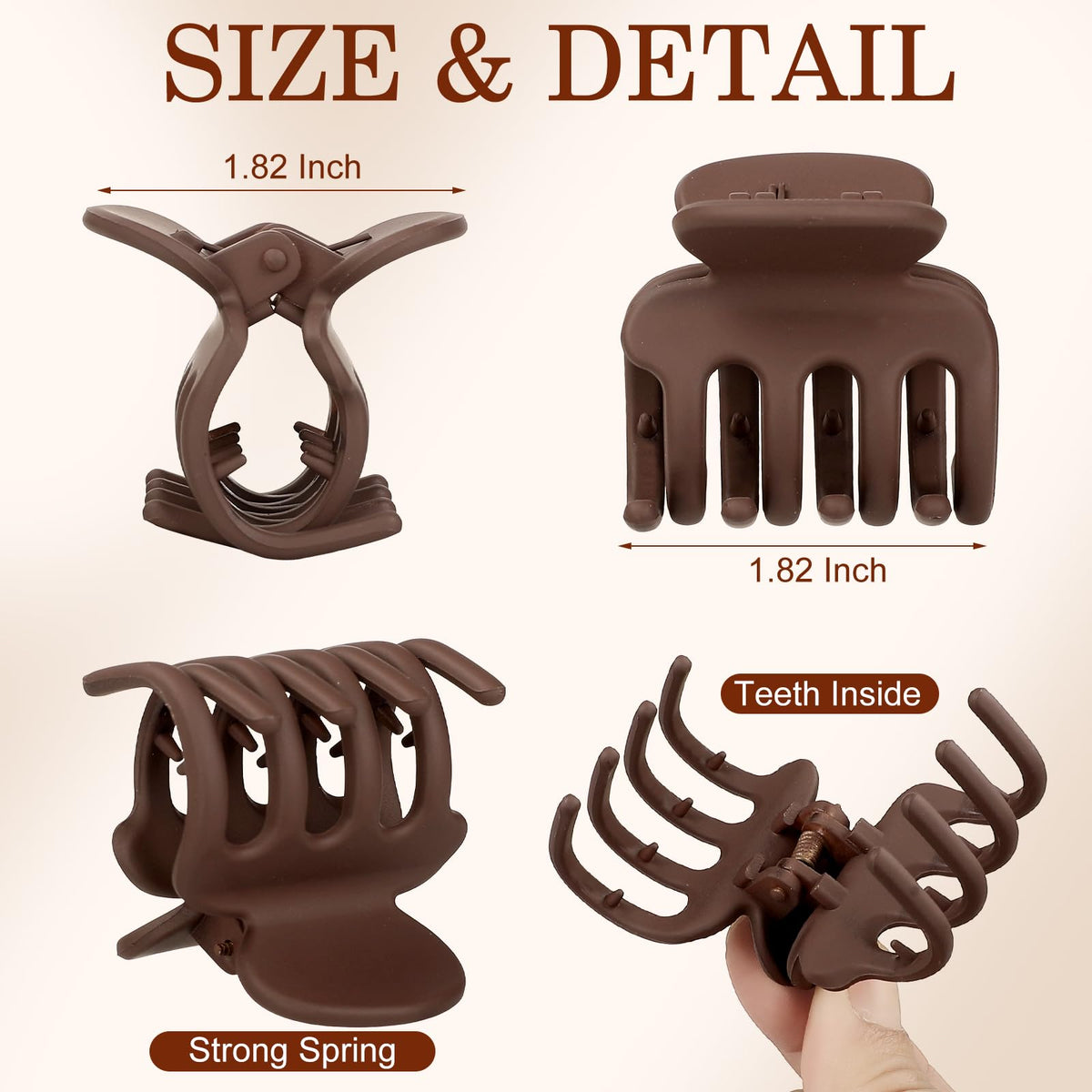 Sisiaipu detail of clip teeth and curved jaw for secure non-slip hold