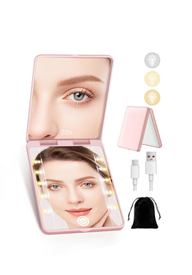 SisKokoro front view compact mirror showing dual-sided functionality and portability