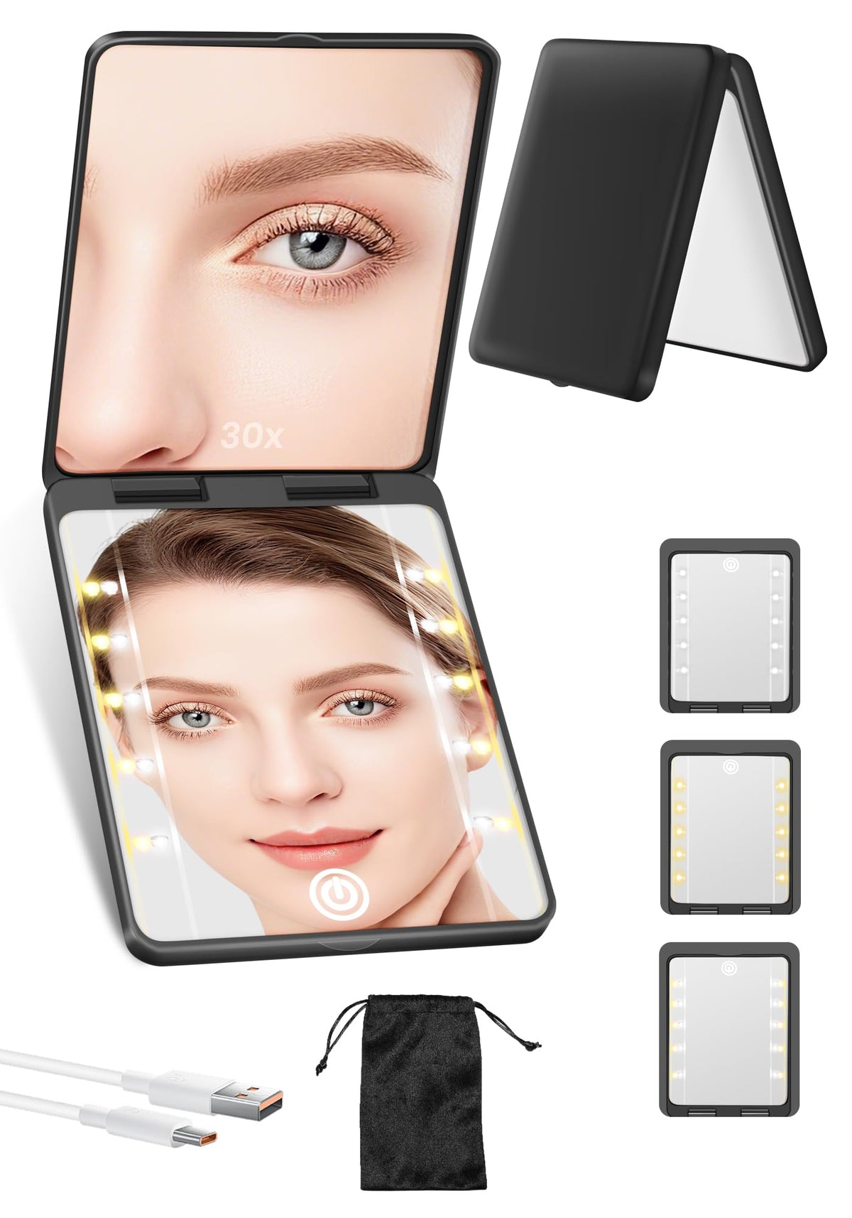 SisKokoro front view compact mirror showing sleek travel-ready design