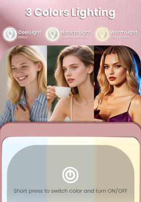 SisKokoro LED ring close-up, adjustable lighting for clearer makeup