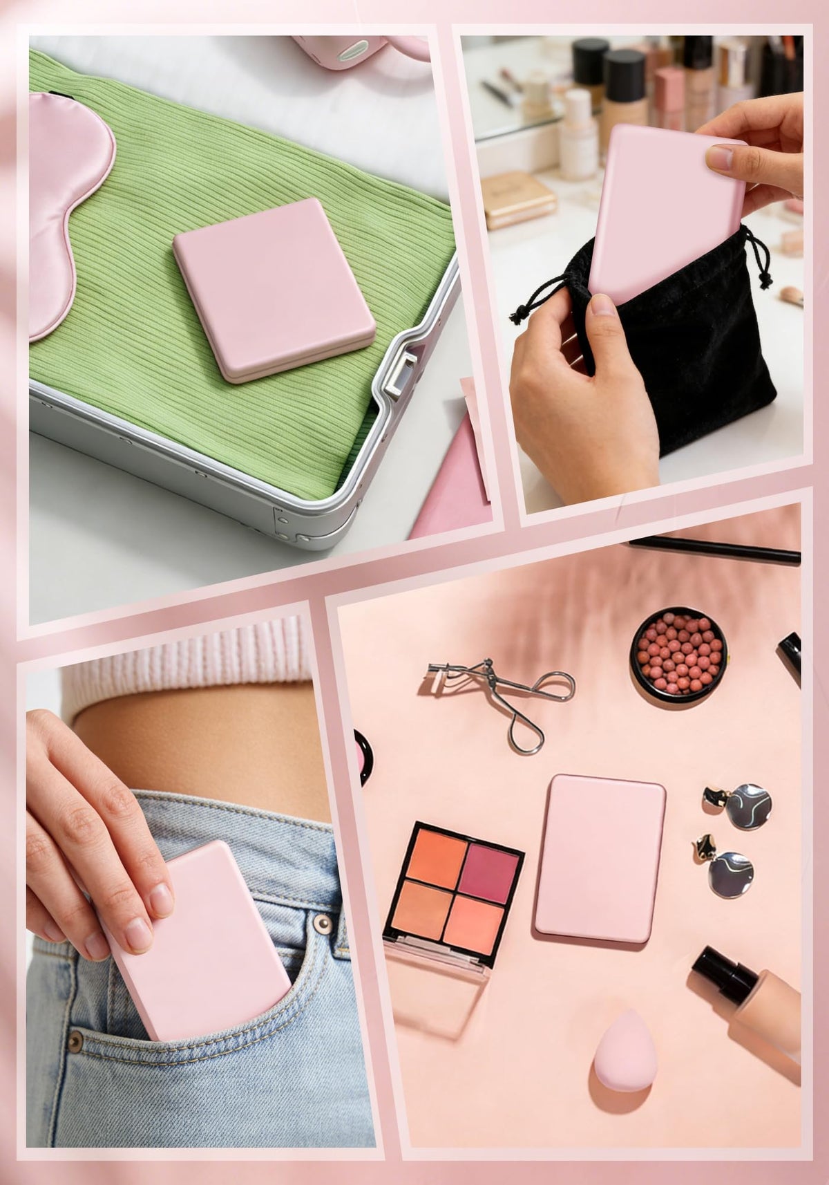 SisKokoro open mirror in hand showing compact size and easy one-handed use