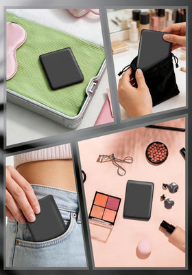 SisKokoro velvet pouch and gift box protecting mirror while gifting