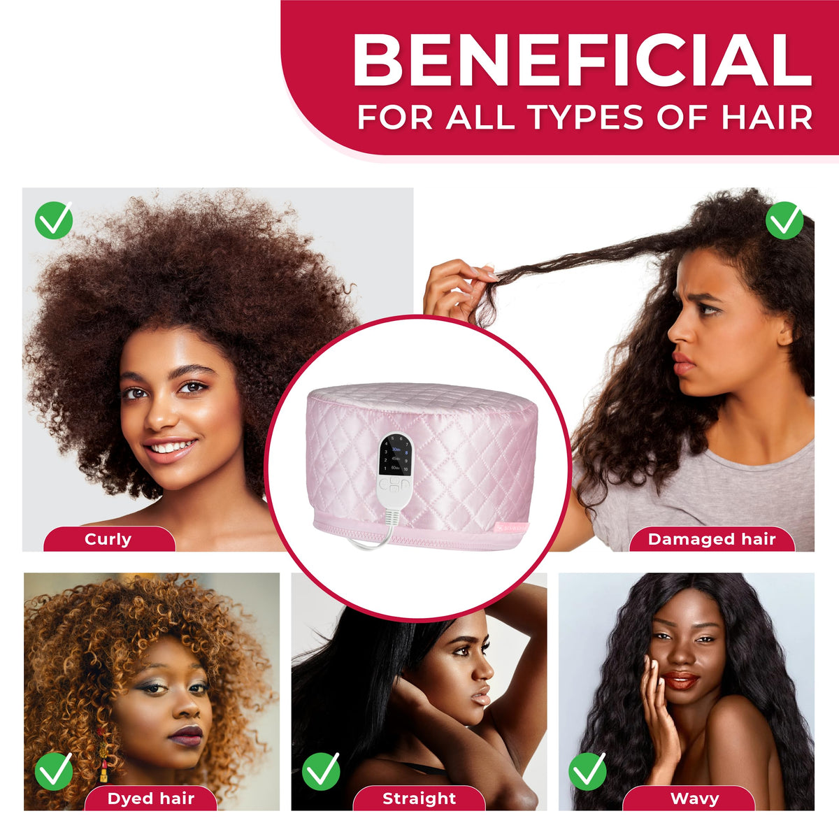 SISWOW steamer cap used with hair mask promoting deeper conditioning benefit