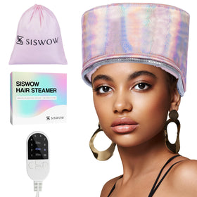 SISWOW front view of heat cap showing full-head coverage and even heating benefit