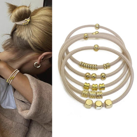 SISYOUP front packaging showing blonde boho hair ties and gold bead elegance