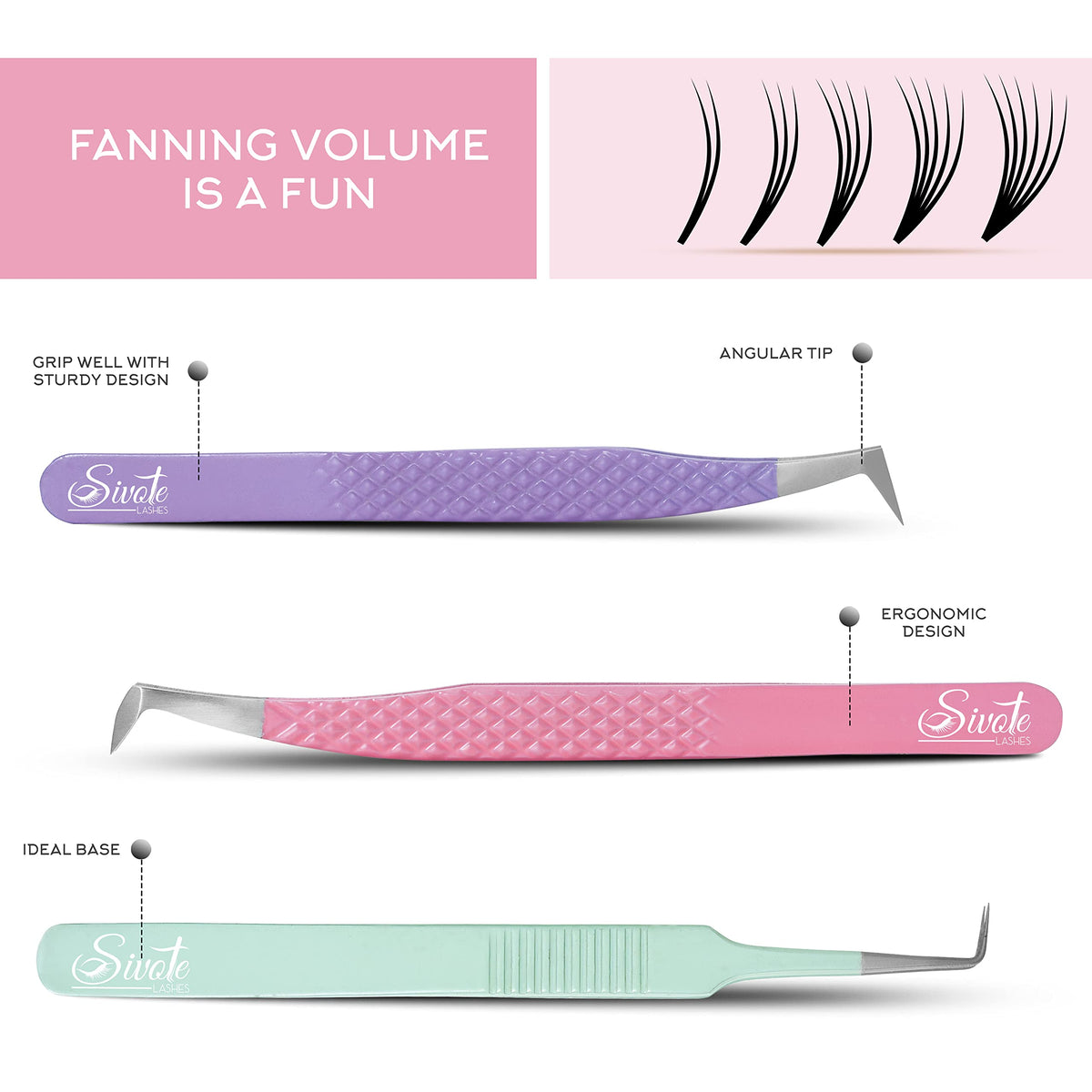 SIVOTE fiber tip close-up protecting lash fibers and reducing adhesive buildup