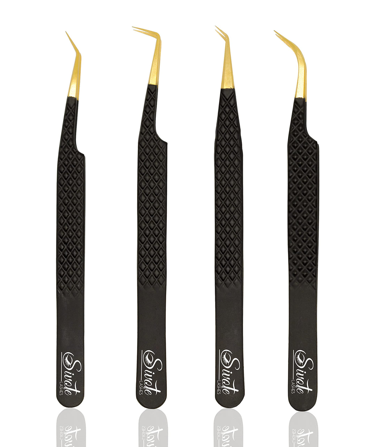 SIVOTE front packaging showing four black tweezers and product clarity benefit