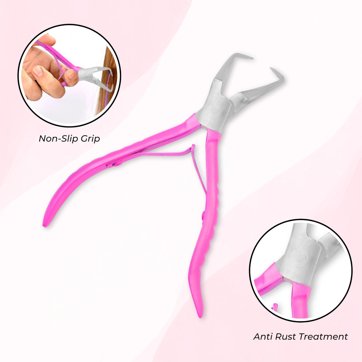 SIVOTE pliers in stylist hand demonstrating controlled bead removal and reduced hair stress