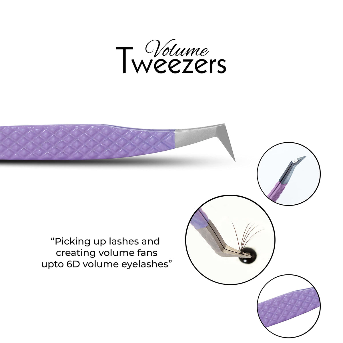 SIVOTE slim 90° tweezer isolating a natural lash for precise placement and control