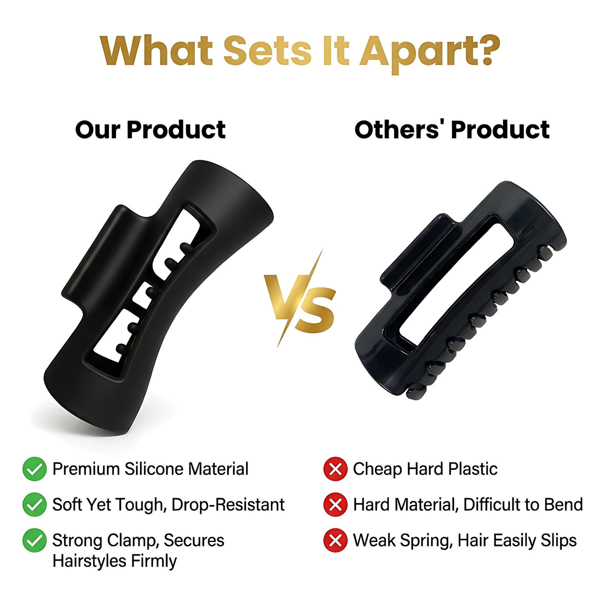 SIVSEA Cloud Clip worn in thick curly hair demonstrating no-slip benefit