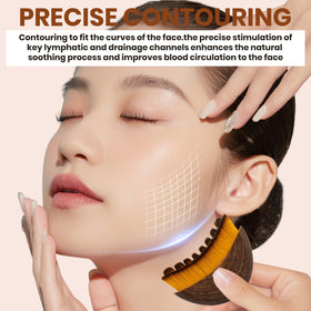 sixco brush along jawline showing targeted contouring and depuffing benefit