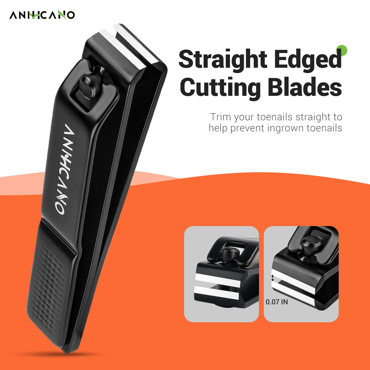 Nail Clippers with Glass Nail File size comparison with coin to show compact portability