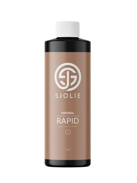 SJOLIE SUNLESS front packaging 8oz bottle showing label and fast tan benefit