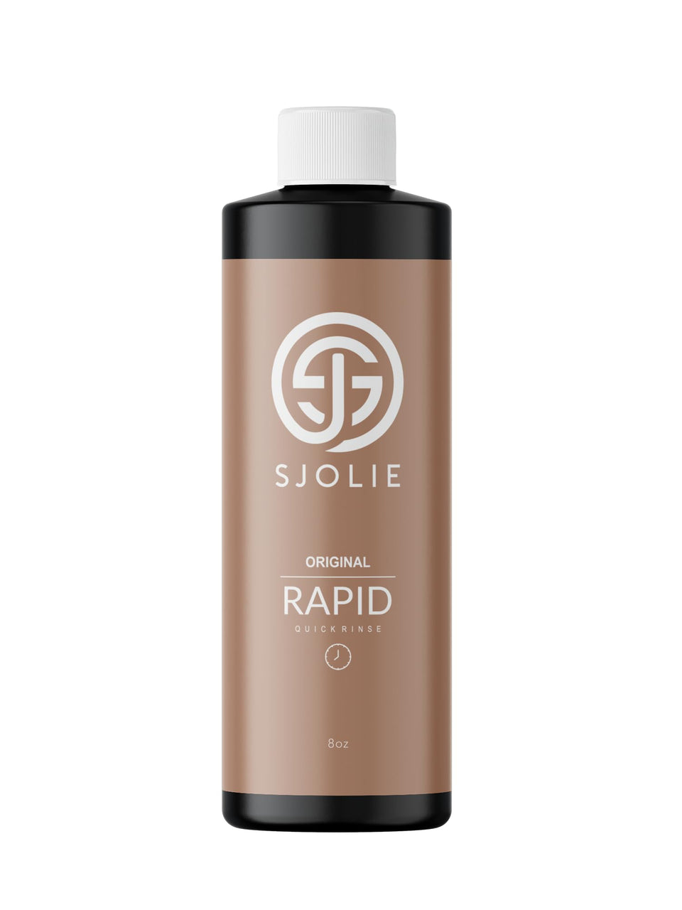 SJOLIE SUNLESS front packaging 8oz bottle showing label and fast tan benefit