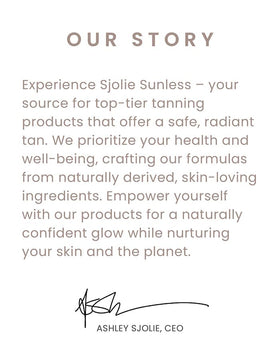 SJOLIE SUNLESS finished chocolate-brown tan on skin showing natural-looking result