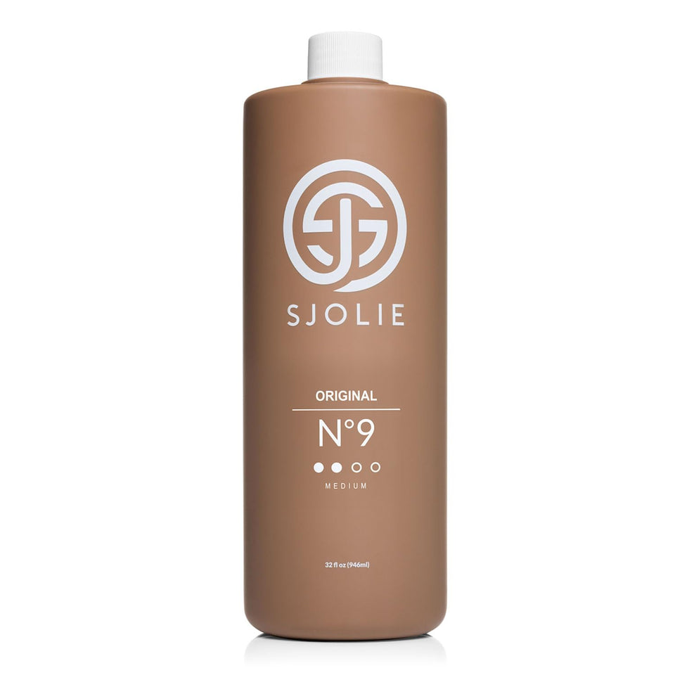 SJOLIE SUNLESS front bottle view showing label and 32oz practical size benefit