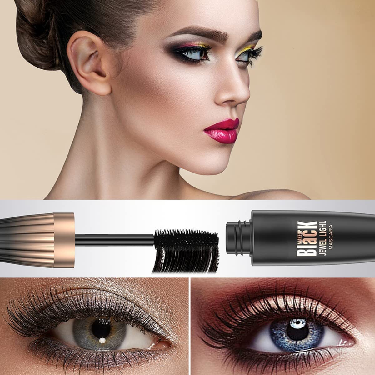 SJXYOYDS texture swipe on skin showing smooth 4D silk fibers for fuller lashes