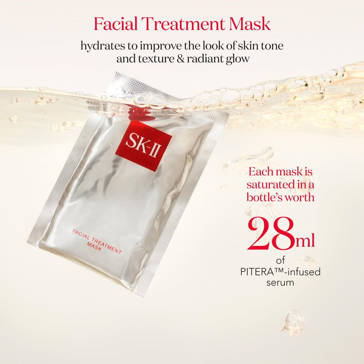 SK-II close-up of sheet texture illustrating soft fit and essence retention
