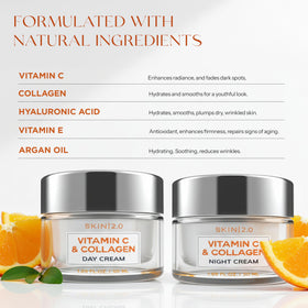 Skin 2.0 lifestyle bathroom counter setup implying daily routine use and radiant results