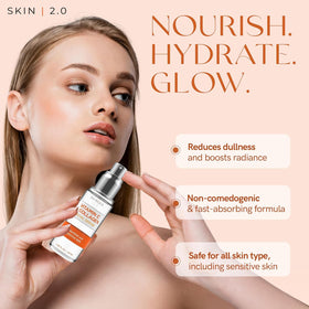 Skin 2.0 serum on bathroom shelf illustrating daily skincare integration