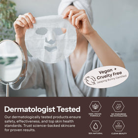 Skin 2.0 mask in a spa-like bathroom lifestyle scene promoting at-home relaxation