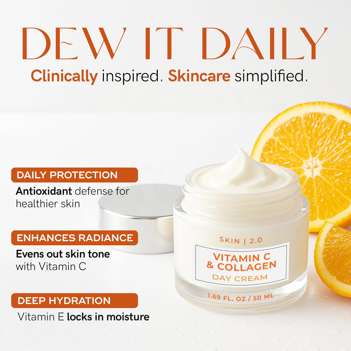 Skin 2.0 pump application on hand demonstrating quick absorption benefit