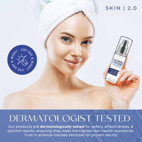 Skin 2.0 next to a ruler for accurate 1.69 fl oz size and scale