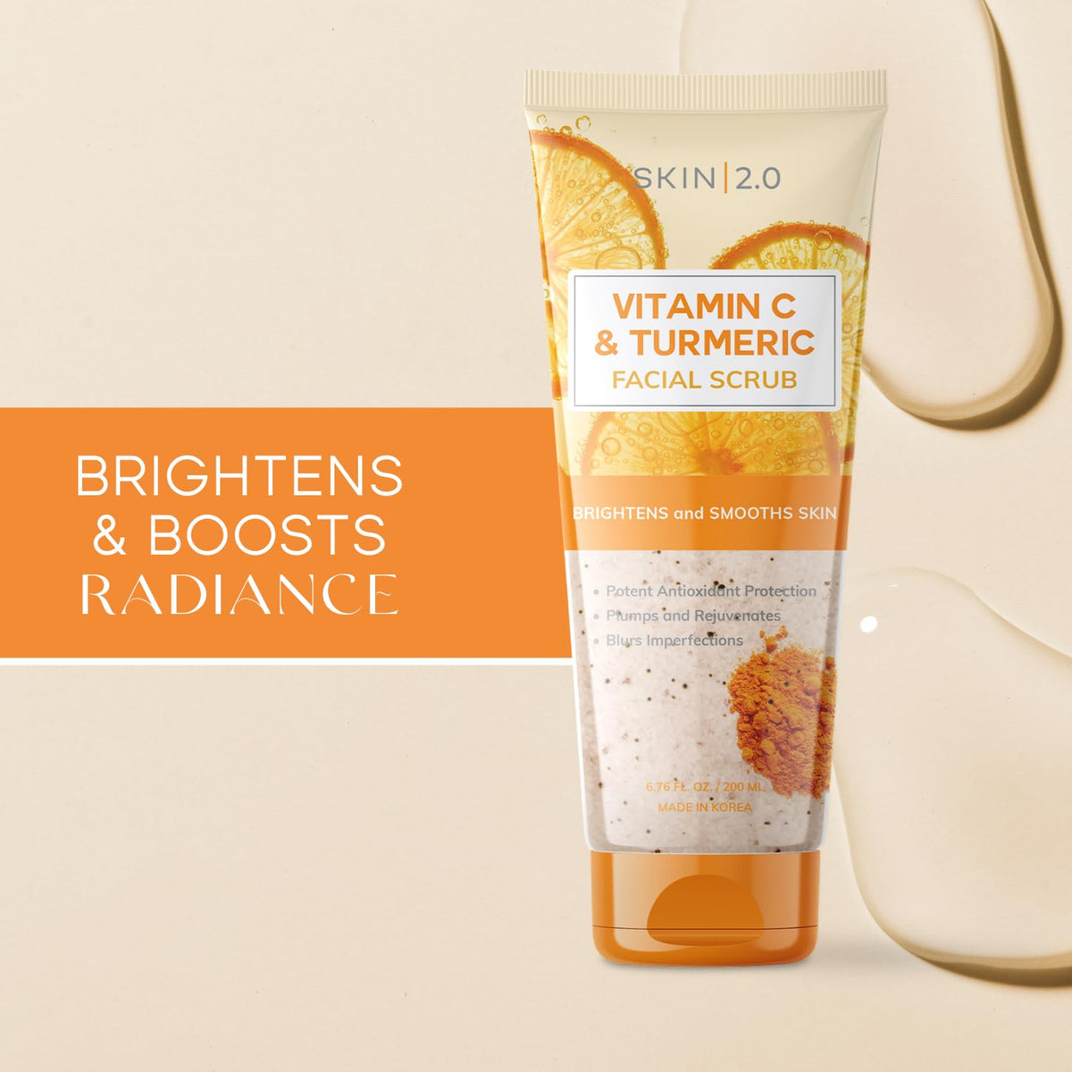 Skin 2.0 close-up of scrub texture highlighting gentle exfoliant beads and smooth base