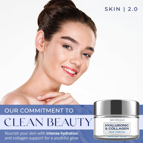 Skin 2.0 cream texture close-up displaying lightweight hydration and smooth finish