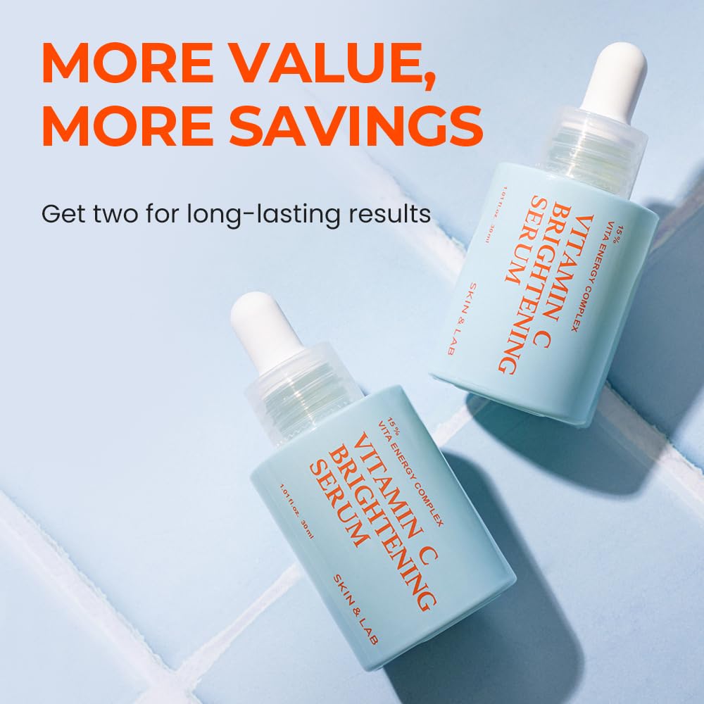 SKIN & LAB serum on bathroom counter illustrating daily routine convenience
