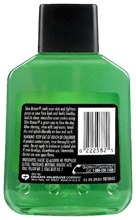 Skin Bracer by Mennen bottle in hand demonstrating size and controlled pour for quick post-shave application