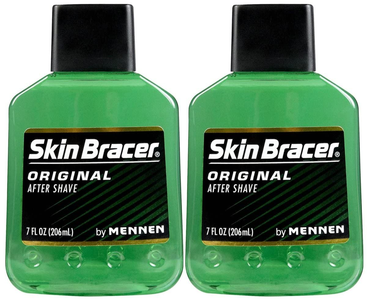 Skin Bracer by Mennen front packaging showing two 7 oz bottles and clear labeling for easy identification and supply