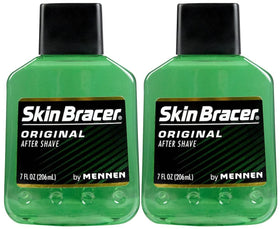 Skin Bracer by Mennen front packaging showing two 7 oz bottles and clear labeling for easy identification and supply