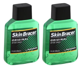 Skin Bracer front bottles showing pack of two and classic label, convenient supply