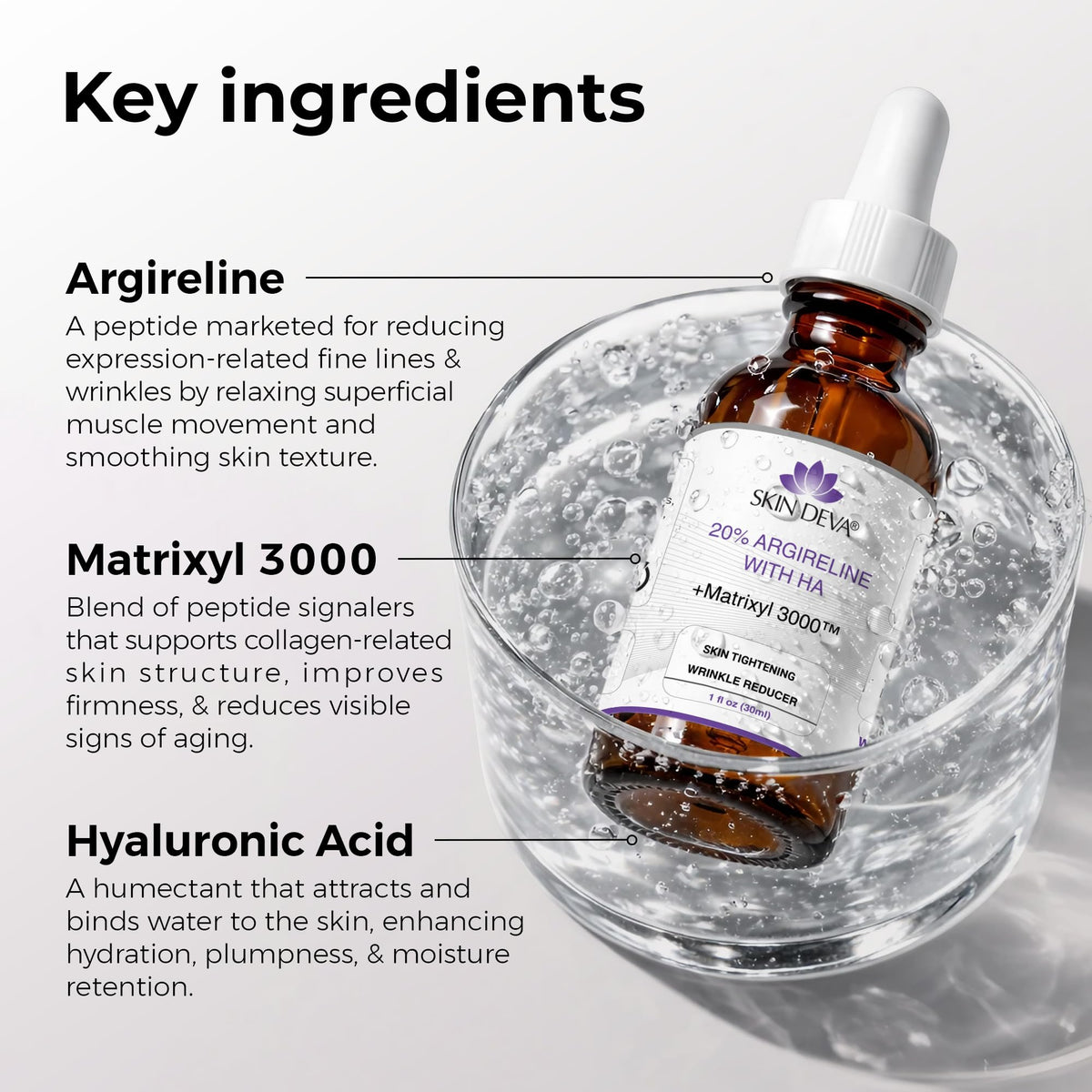 SKIN DEVA label detail displaying ingredients list benefit transparency for shoppers