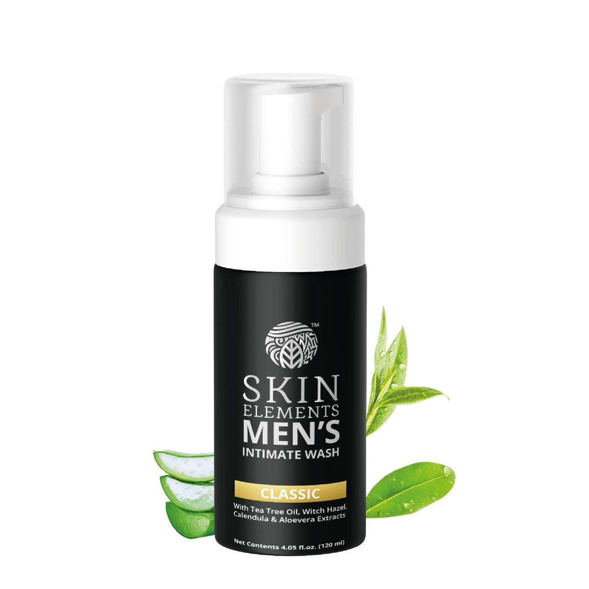 Skin Elements front packaging showing label and travel-friendly bottle benefit