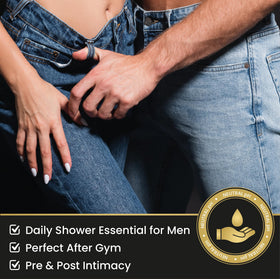 Skin Elements in-shower use demonstrating quick rinse and freshness benefit