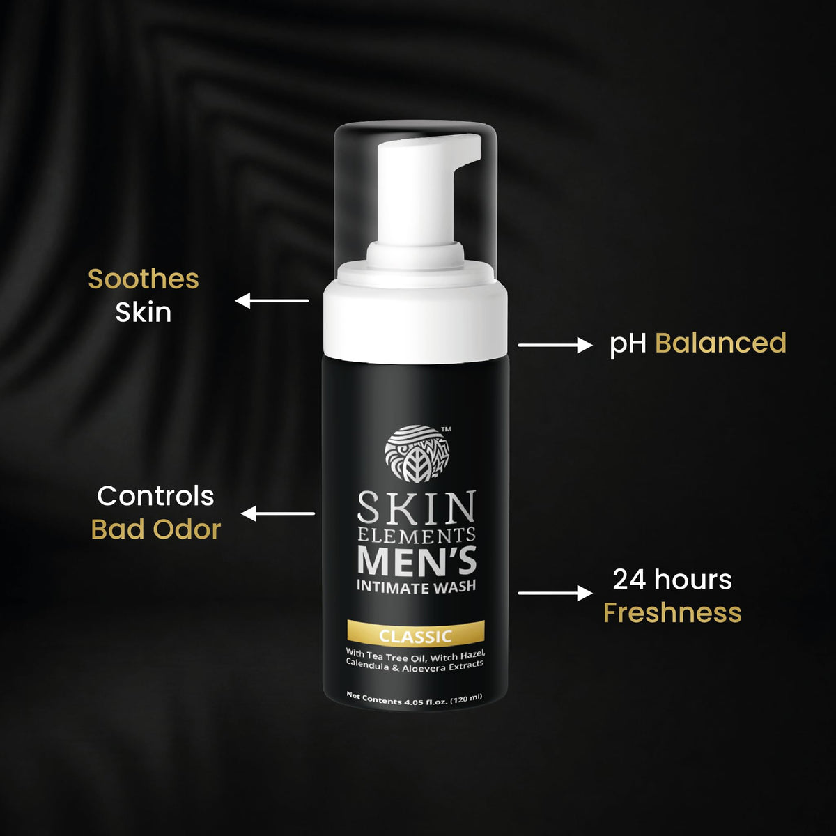Skin Elements foamy texture on hand showing gentle cleansing action