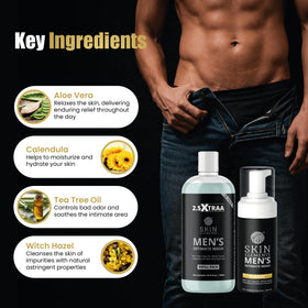 Skin Elements tea tree aloe and calendula ingredients conveying soothing benefits