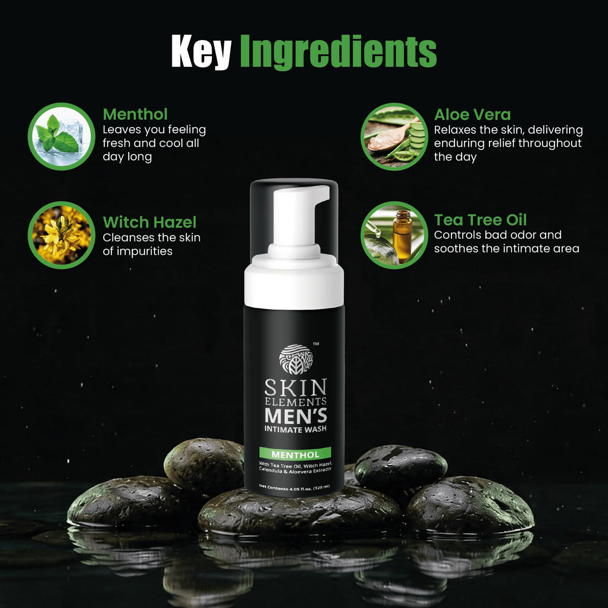 Skin Elements pump bottle beside a coin showing compact travel-friendly size