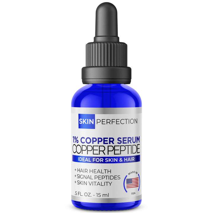 Skin Perfection front packaging showing cobalt bottle and label for protection benefit