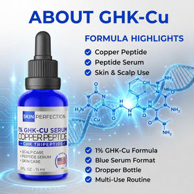 Skin Perfection dropper on scalp showing targeted hairline and scalp care
