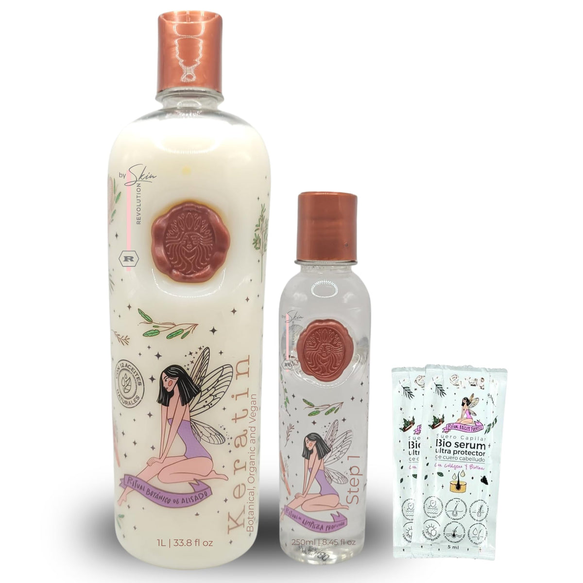 Skin Revolution front packaging of Ritual Botánico keratin shows product and volume benefits