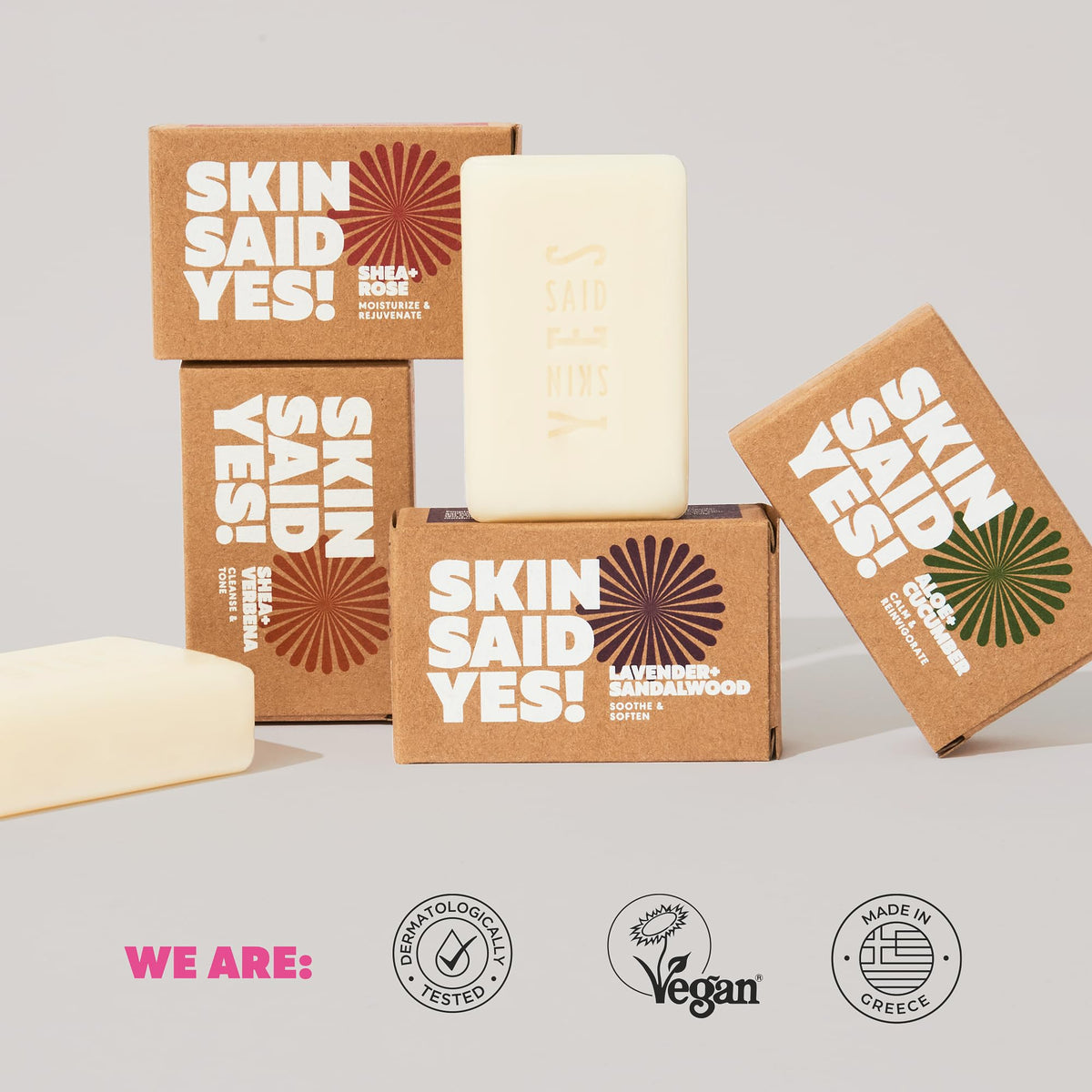 Skin Said Yes rose variant lathered in hand demonstrating gentle hydration and soft foam