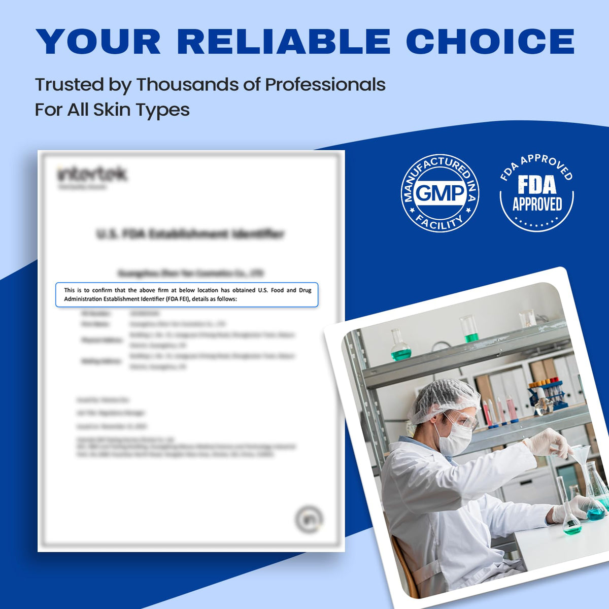SKIN ULTIMA manufacturing seal showing cGMP quality and third-party testing